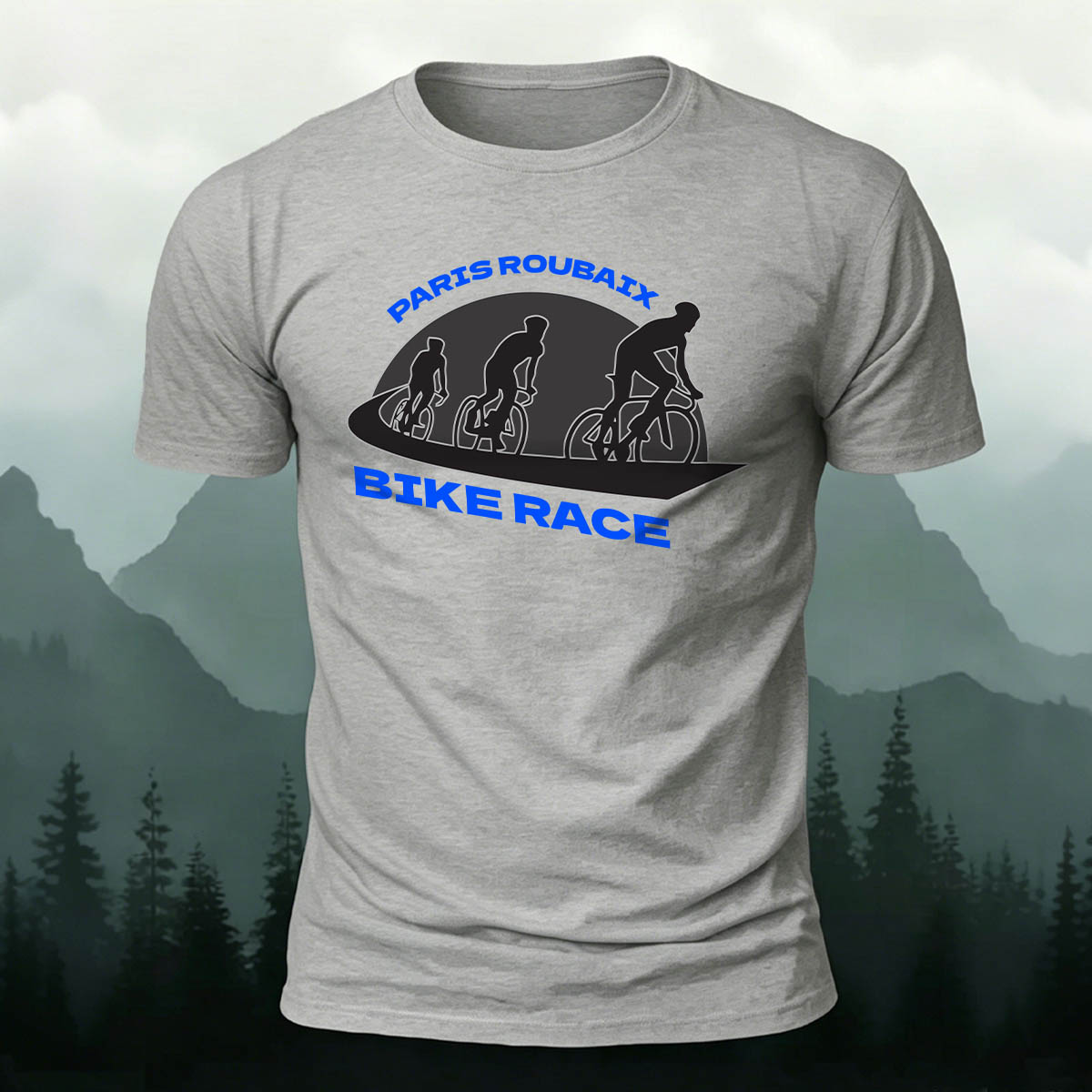 Bike Race Print Casual Versatile Cotton T-Shirt