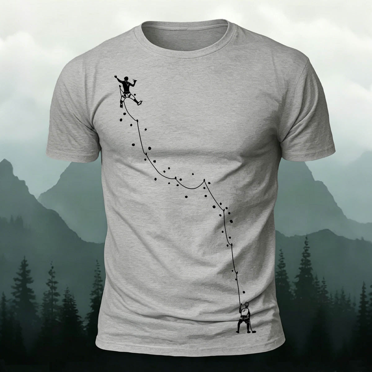Climbing Route Simple Casual Skin-Friendly T-Shirt
