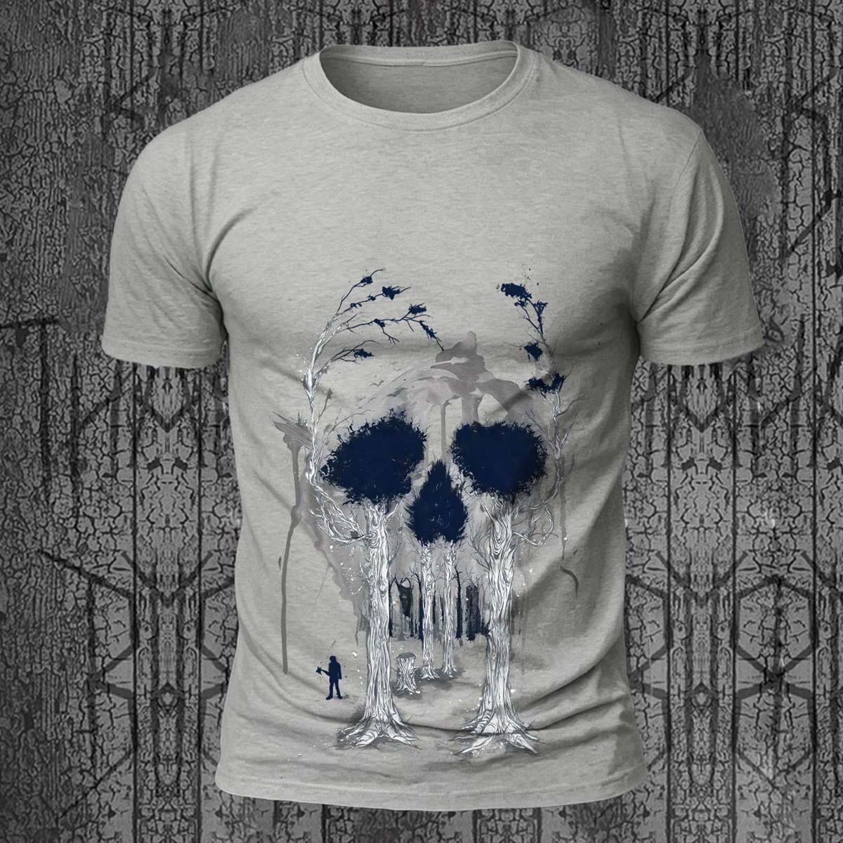 Forest Skeleton Creative Casual Comfortable T-Shirt