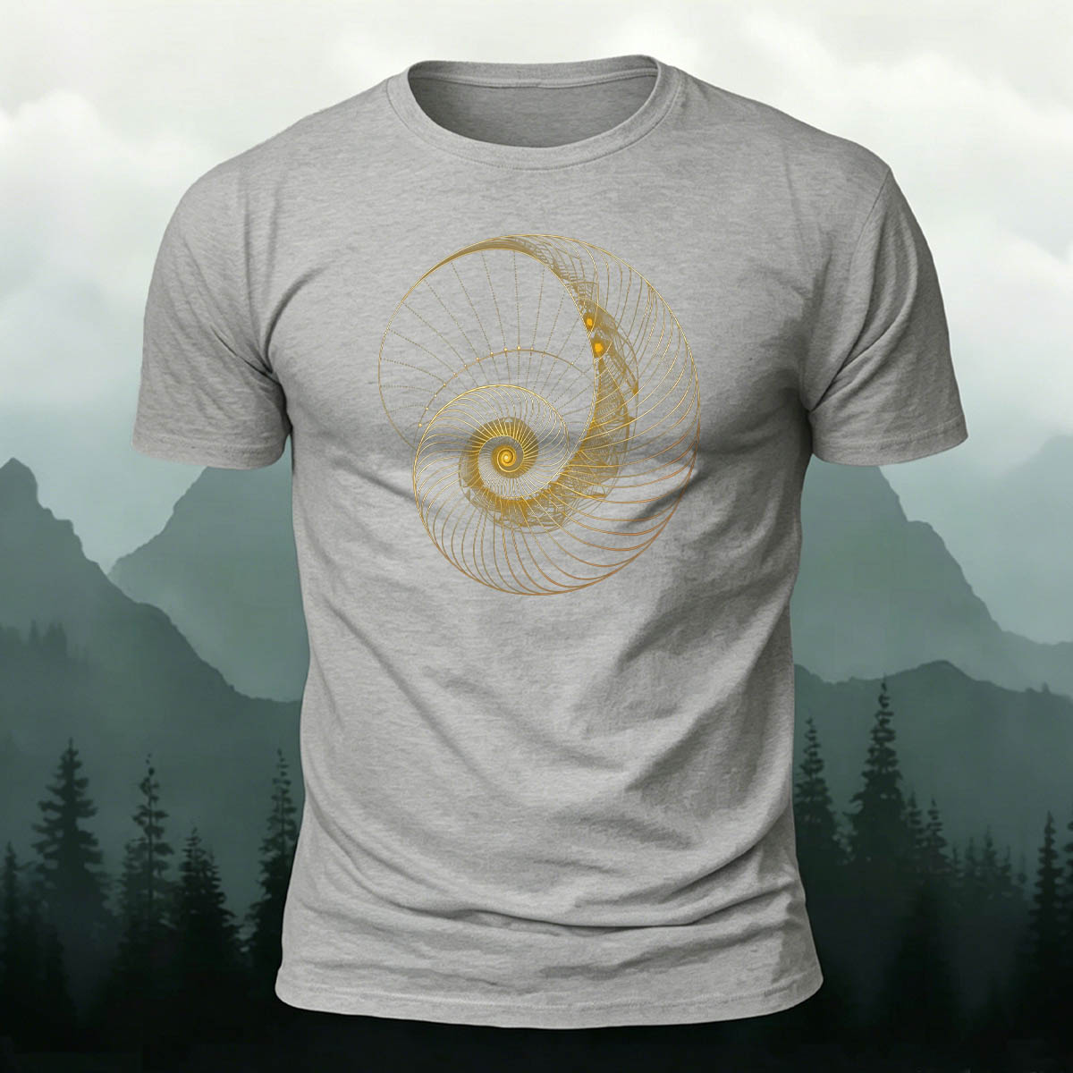 Combed Cotton Spiral-Striped Printed Casual T-Shirt
