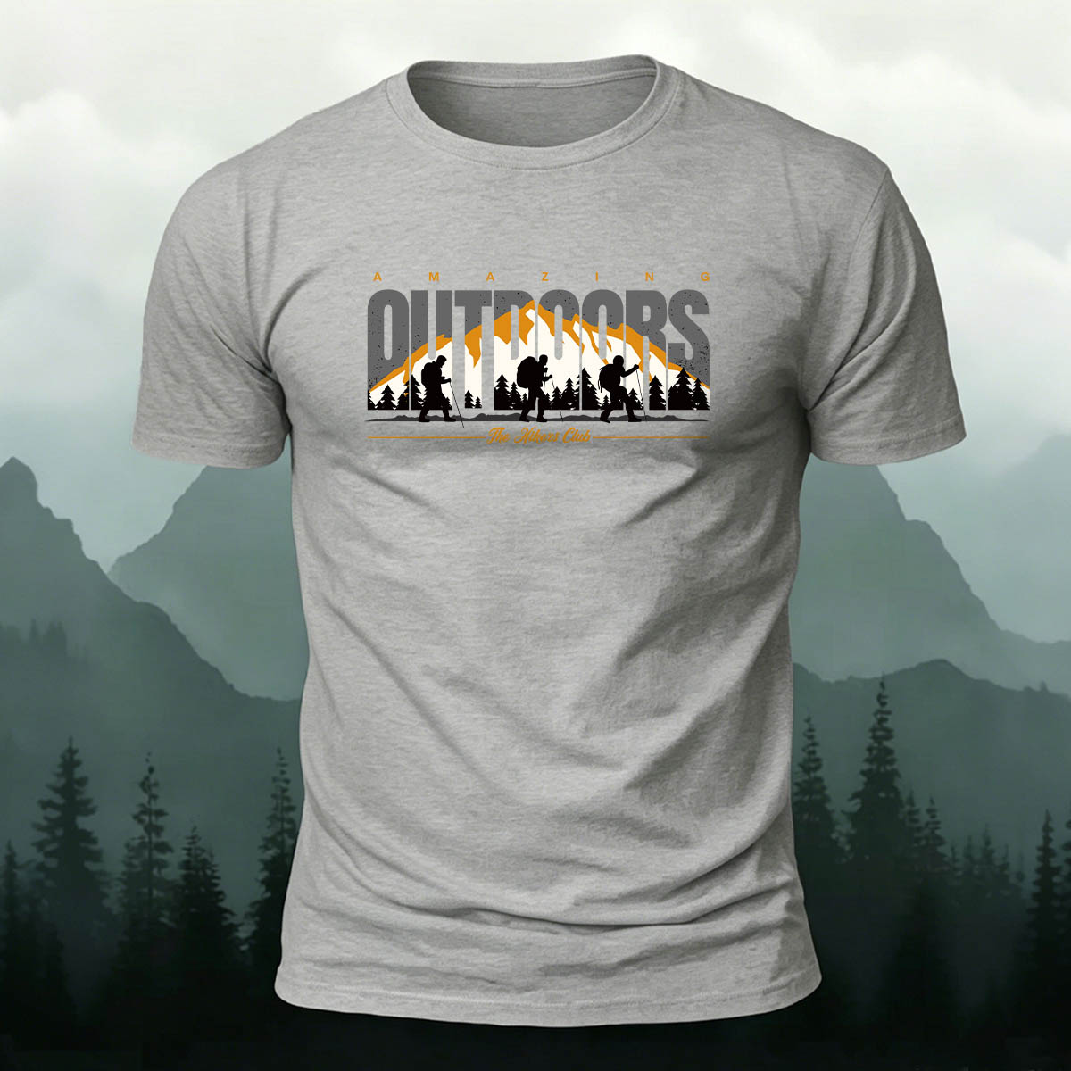 Snow Mountain Expedition Art Print Outdoor Cotton T-Shirt