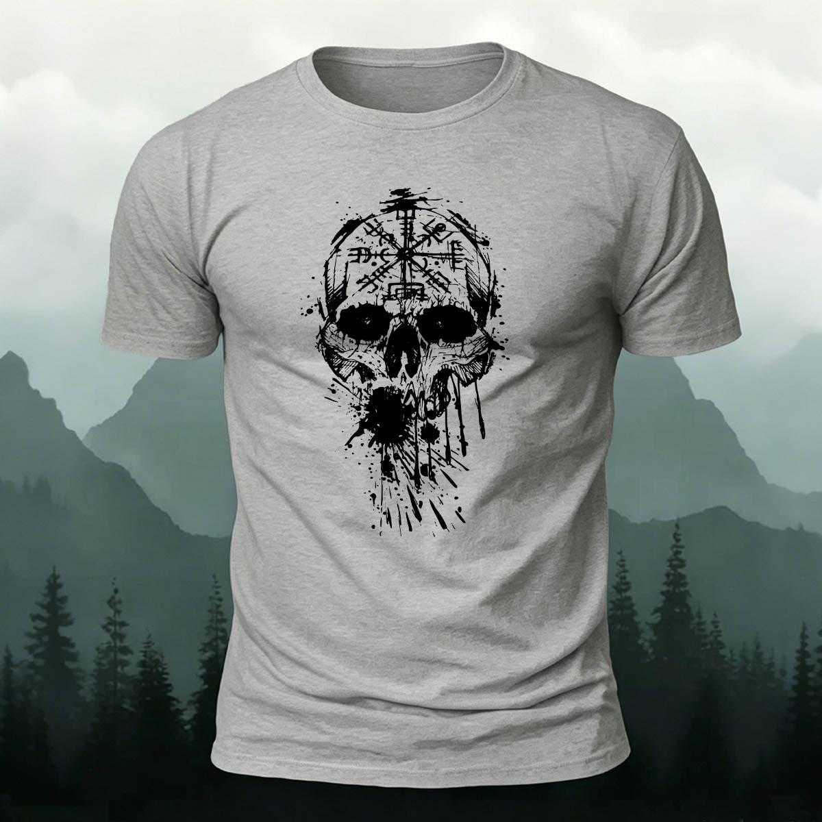 Dark Skeleton Tribe Totem Casual Cotton T-Shirt