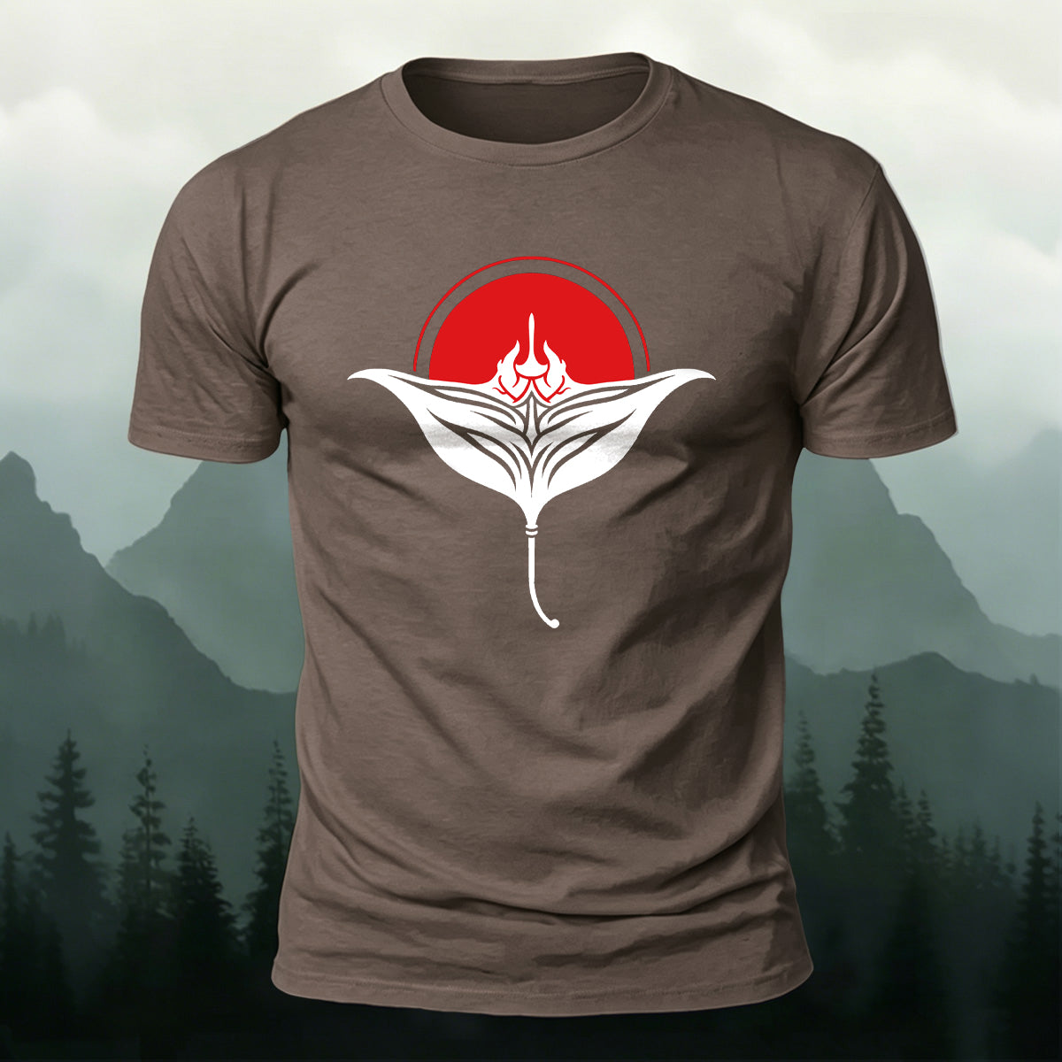 Manta Ray Red Sun Nature Skin-Friendly T-Shirt