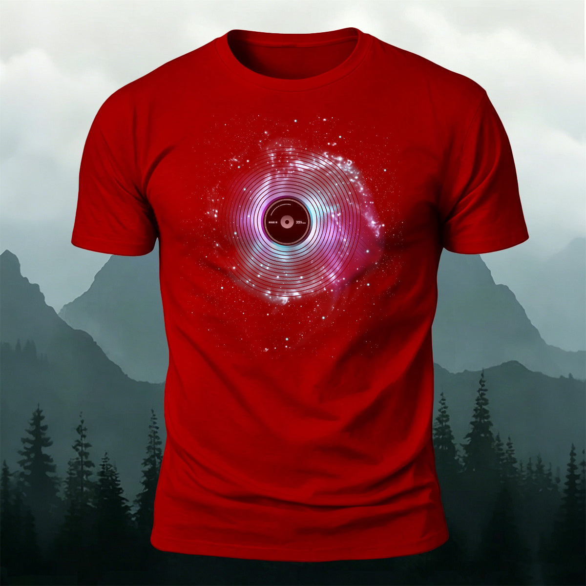 Music Player Print Casual 100% Cotton T-Shirt