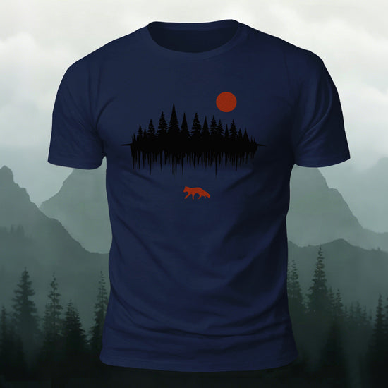 Forest Reflection Natural Leisure Premium Cotton T-Shirt Navy