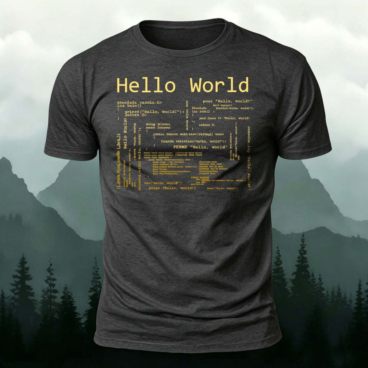 Code Print Classic Casual 100% Cotton T-shirt