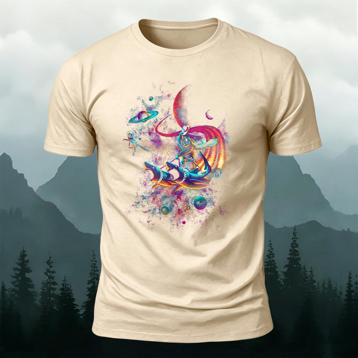 Fun Starry Sky Print Fashionable Breathable T-Shirt
