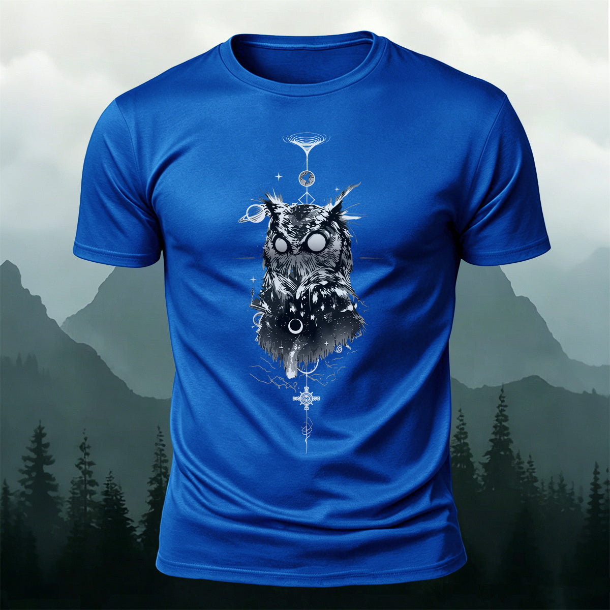 Vintage Owl Fashion Print Casual Cotton T-Shirt