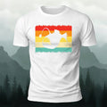 Colorful Openwork Fishing Print Soft-Touch Cotton T-Shirt