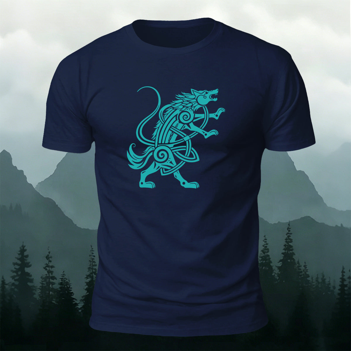 Mythical Wolf Totem Print Cotton Versatile T-Shirt