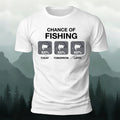 Fun Fishing Printed Casual Skin-friendly T-shirt White
