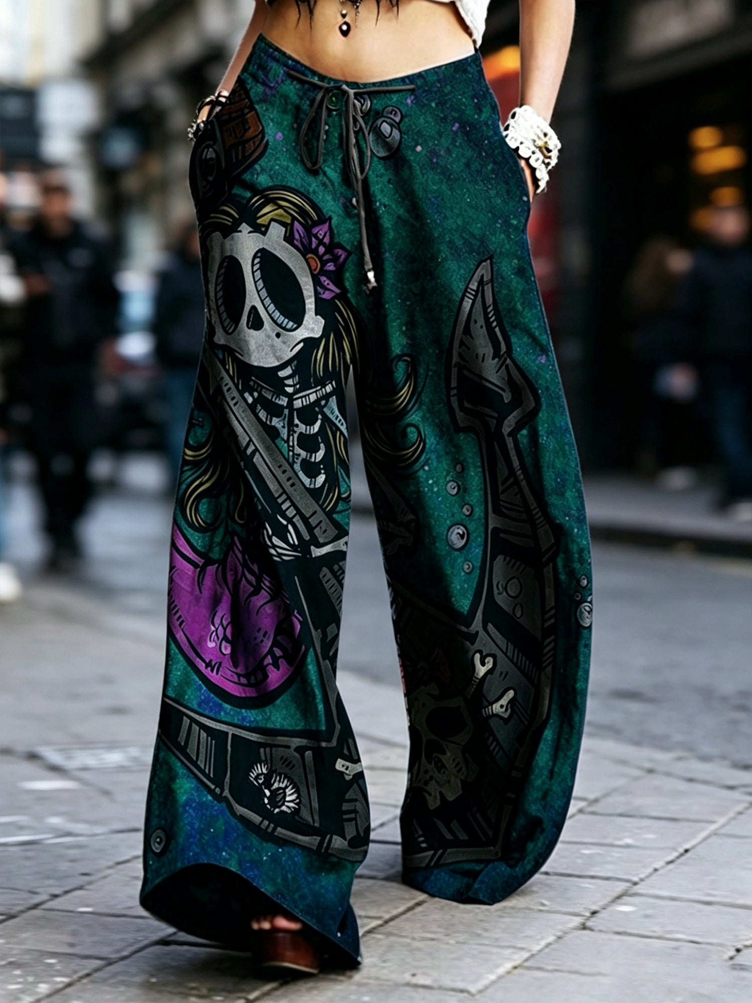 Dark Rock-style Straight-leg High-waist Work Pants