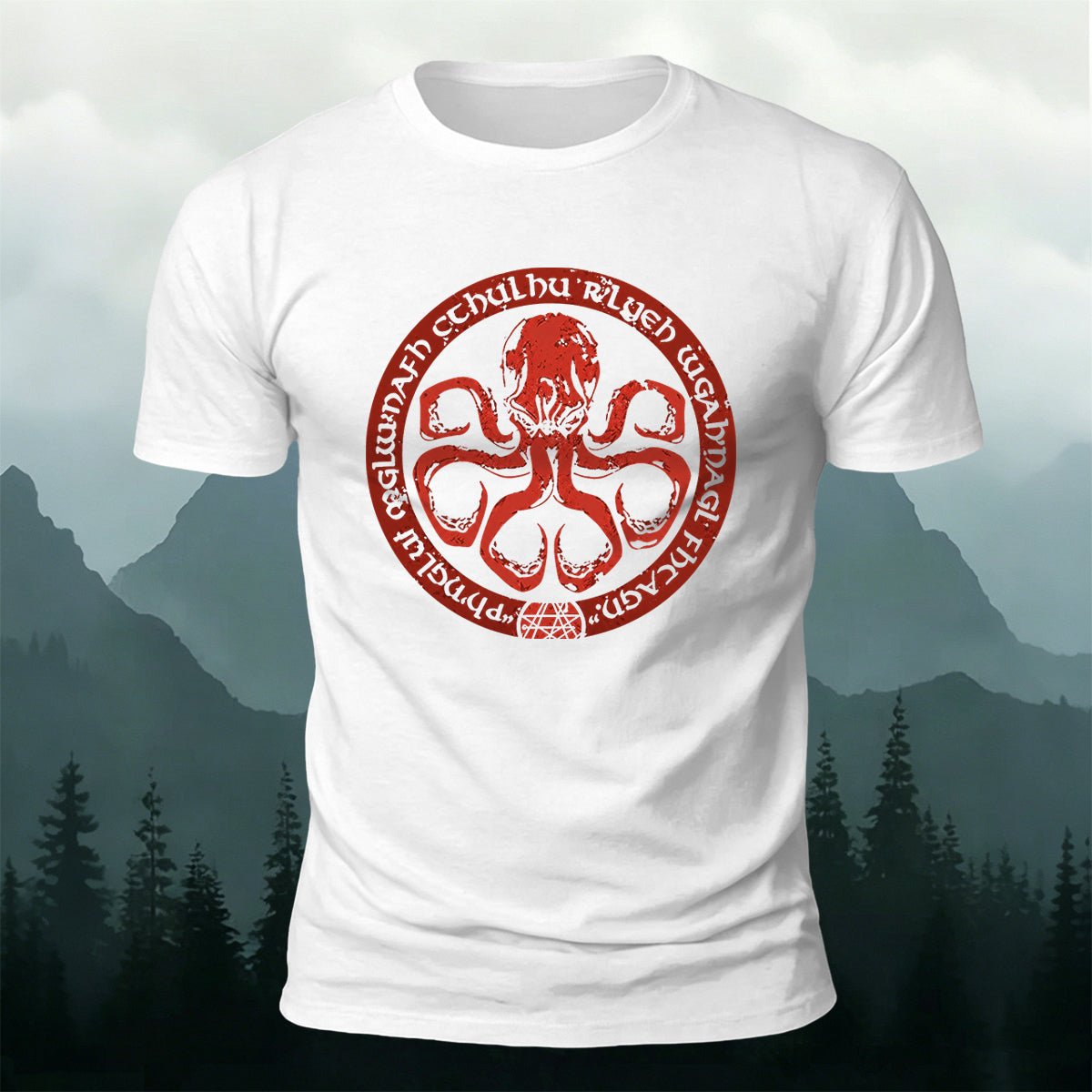 Round Octopus Creative Totem Outdoor Casual Cotton Tee