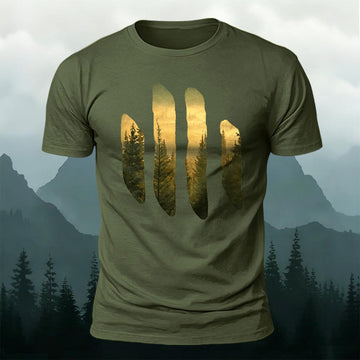 Beautiful Scenery Pattern Retro Casual Cotton T-Shirt