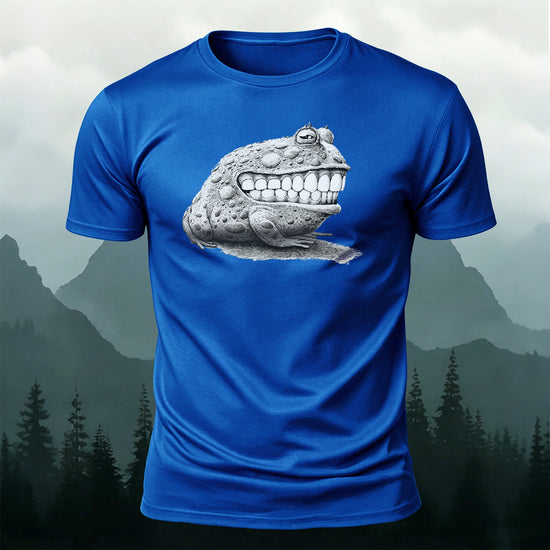 Fun Frog DesignCasual 100% Cotton T-Shirt Blue