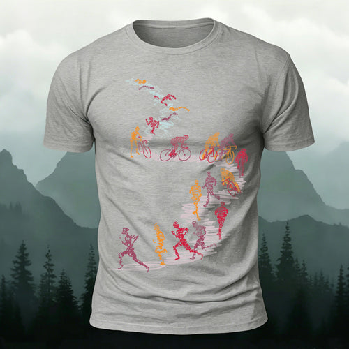 Abstract Cycling Print Fun Premium Cotton T-Shirt