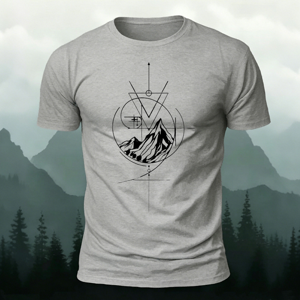 Mountain Pattern Outdoor Leisure Premium Cotton Tee