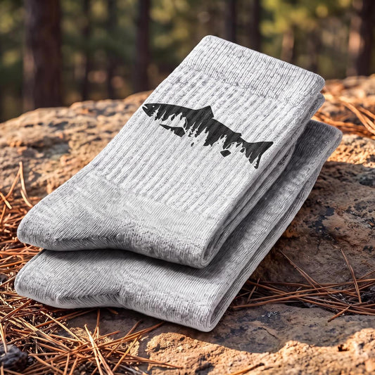 Cotton Trout Mountain Graphic Socks