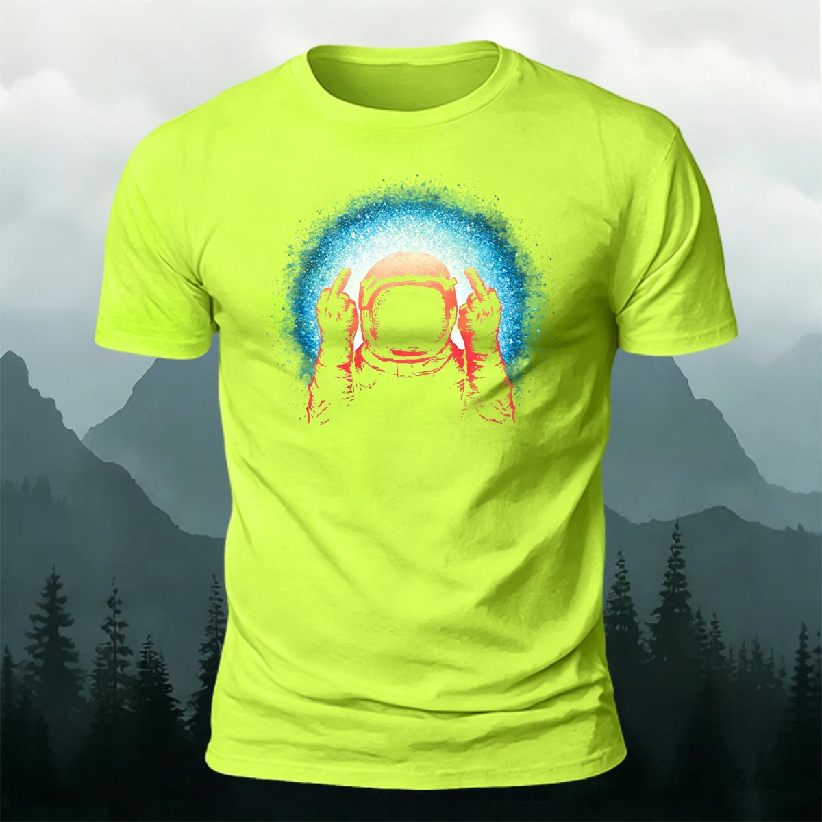 Space Humor Print Casual Premium Cotton T-Shirt