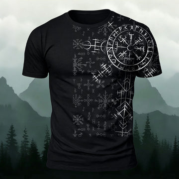 Sublimation Viking Totem Retro Personality Casual Tee