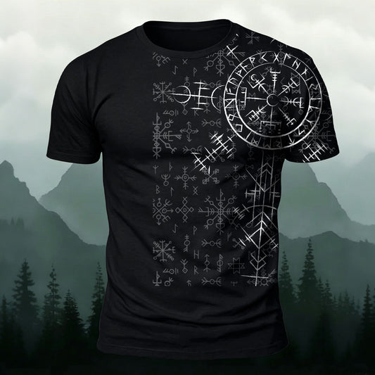 Sublimation Viking Totem Retro Personality Casual Tee