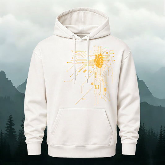 Cotton-Blend Minimalist Striped Print Casual Hoodie