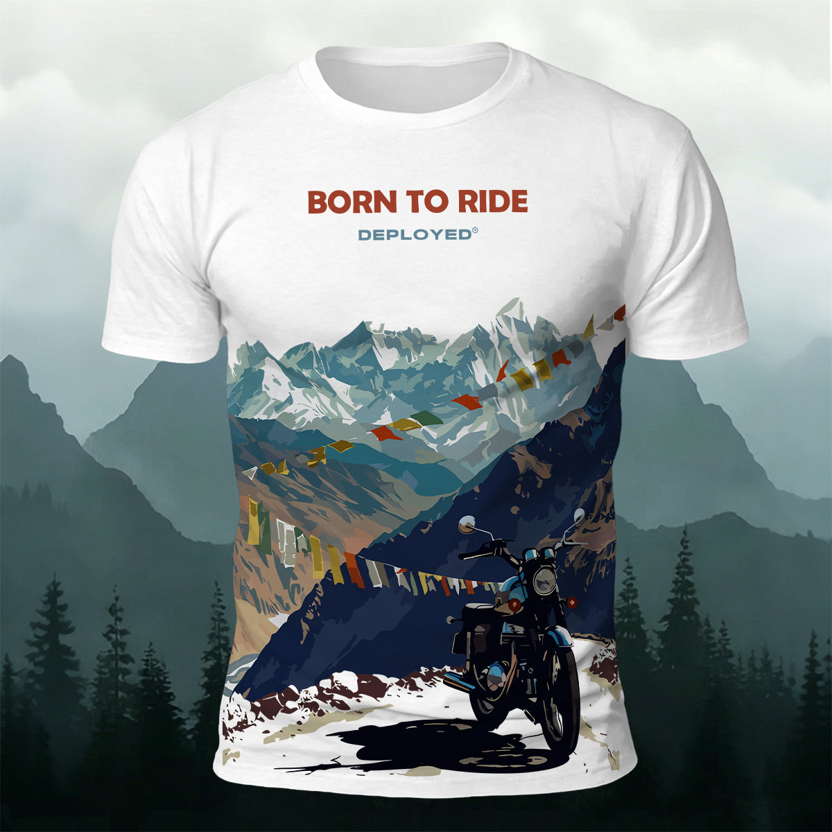 Mountain Bike Print Casual Comfort T-Shirt