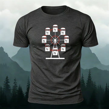 Premium Cotton Iron Element Ferris Wheel Print T-Shirt