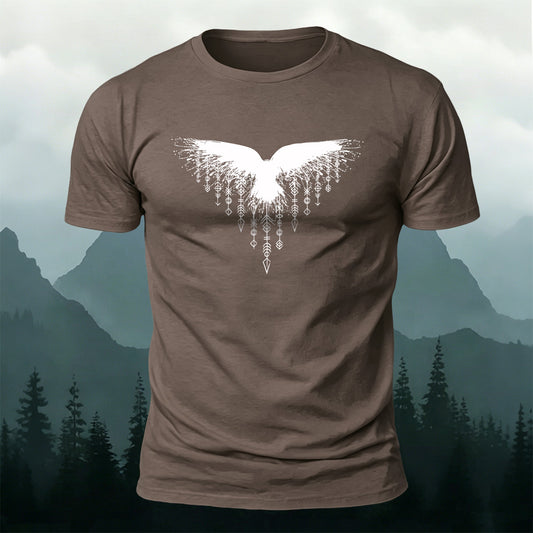 Cotton Viking Eagles Art Print Casual T-Shirt