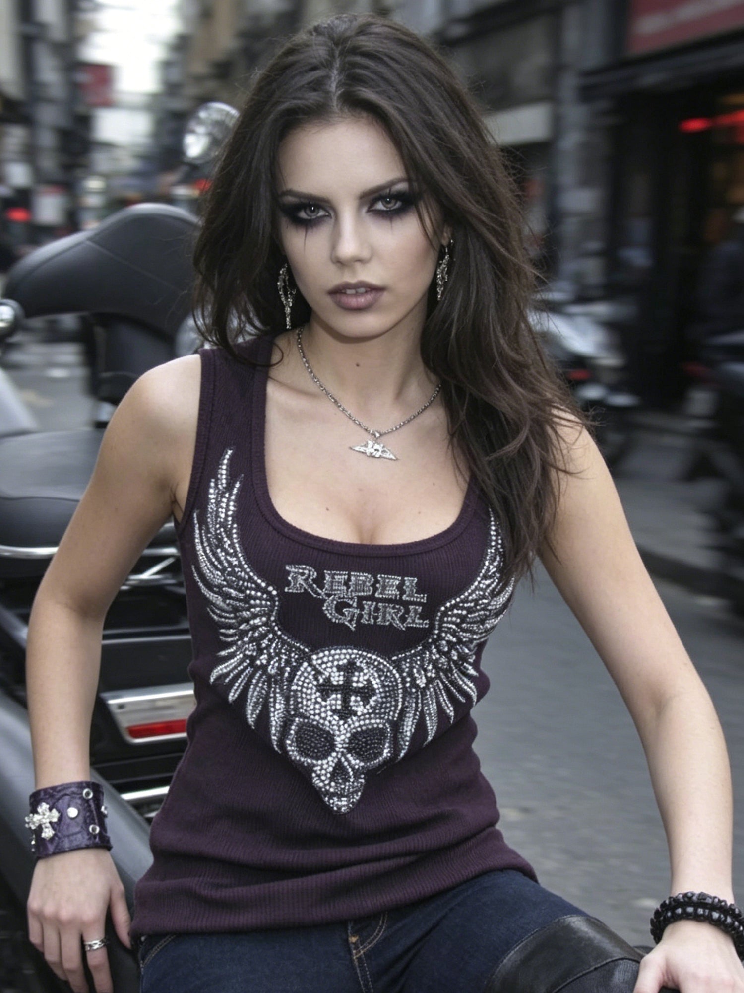 Spring and Summer Fitted Dark Gray Tank Top