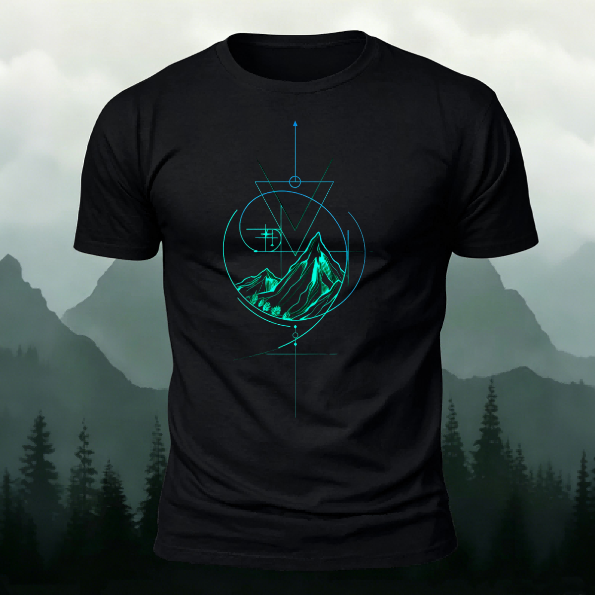 Mountain Pattern Outdoor Leisure Premium Cotton Tee