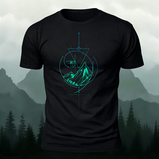 Mountain Pattern Outdoor Leisure Premium Cotton Tee