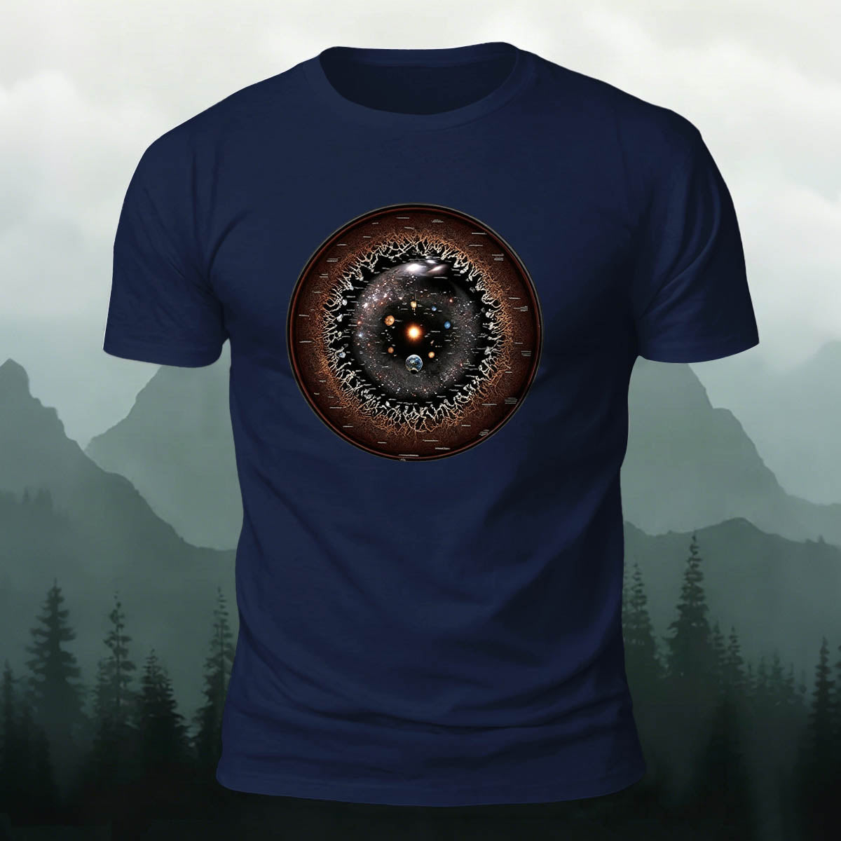 Galaxy Eye Creative Print Casual 100% Cotton T-Shirt