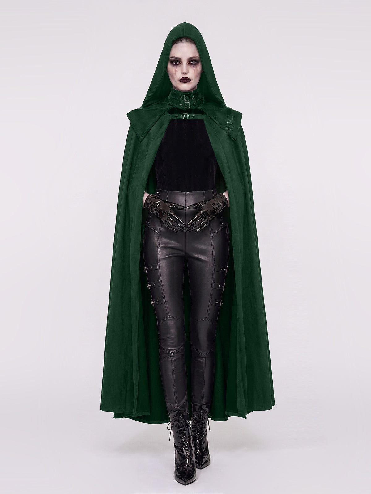 Retro Medieval Dark Style COS Hooded Long Cloak
