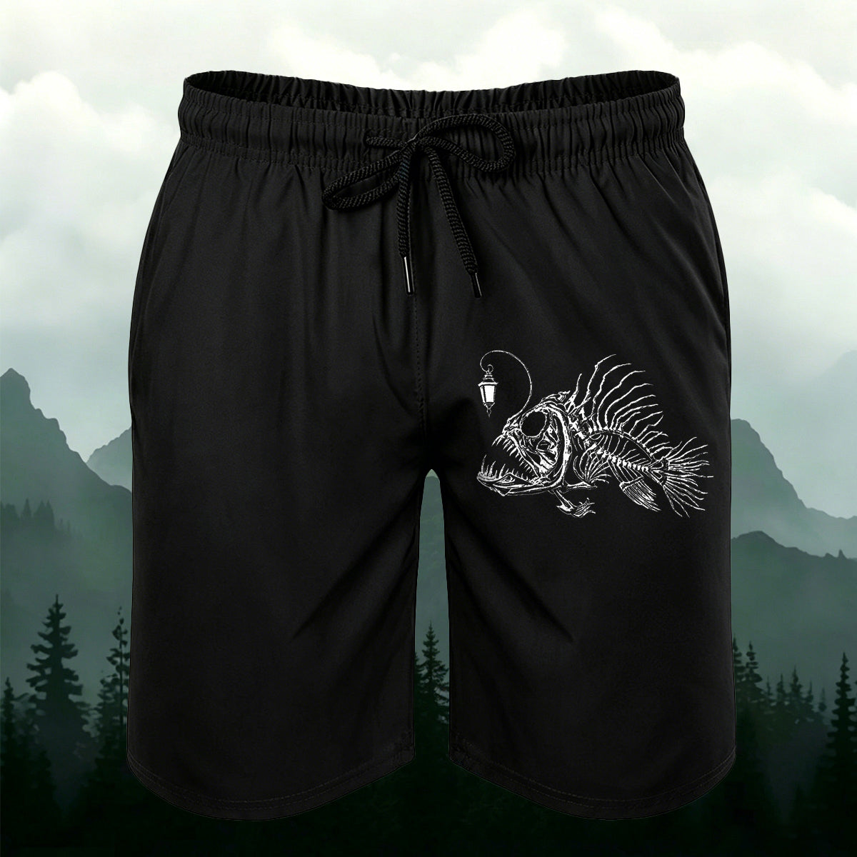 Lanternfish Pattern Outdoor Comfortable Shorts