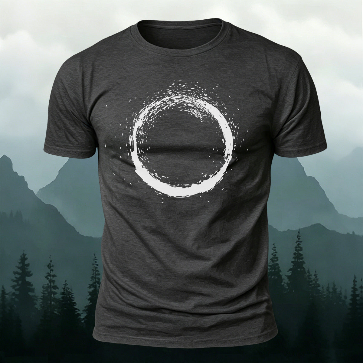 Artistic Zen-Inspired Print Casual Cotton T-Shirt