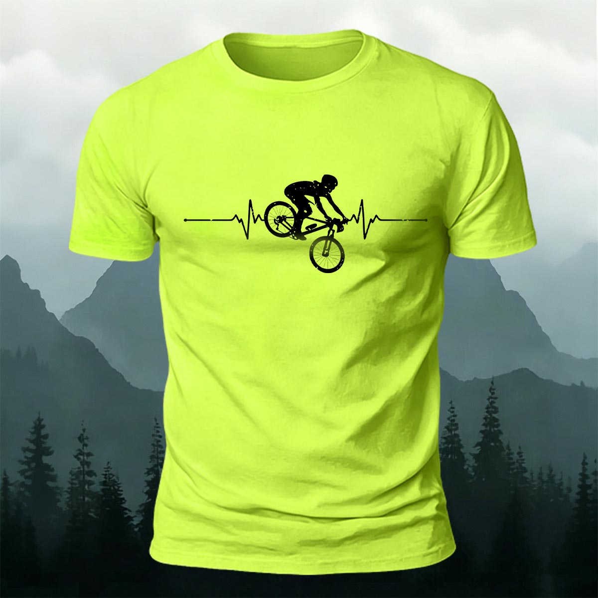 Minimalist Cycling Pattern Soft Comfortable Cotton T-Shirt NG