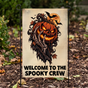 Linen Pumpkin Skeleton Halloween Garden Flag