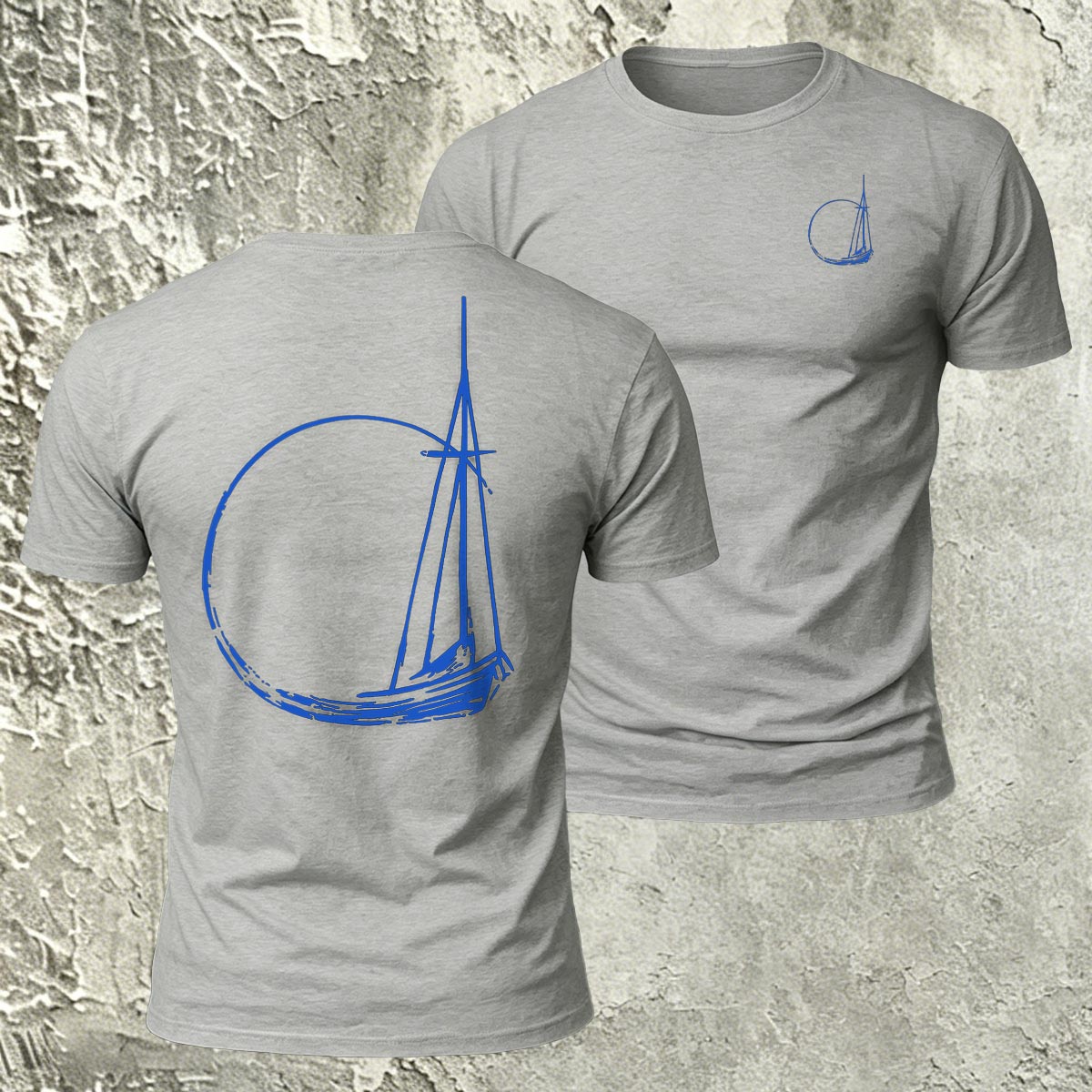 Minimalist Sailboat Line Fashion Skin-Friendly T-Shirt