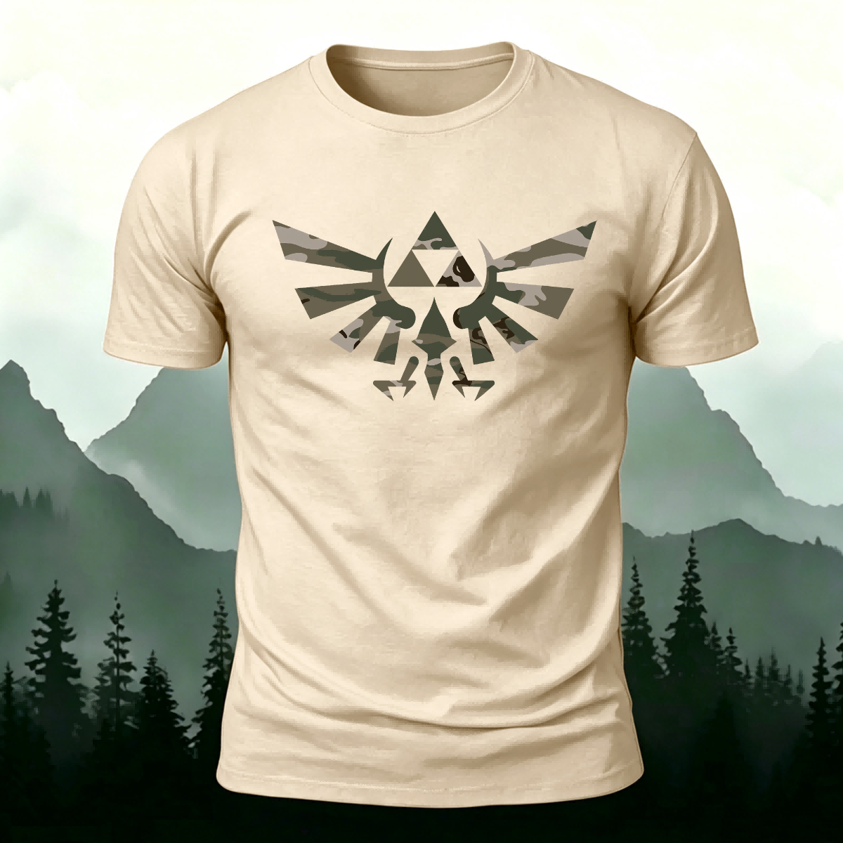 Stylish Pattern Casual Comfortable Premium Cotton Tee Beige
