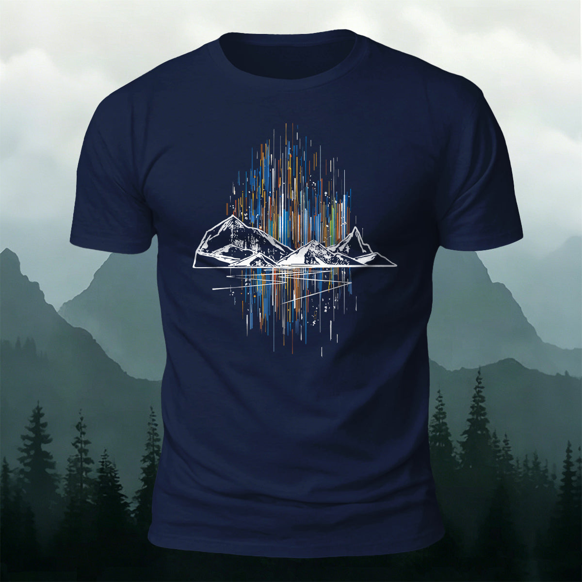 Mountain Colorful Line Outdoor Leisure Breathable T-Shirt