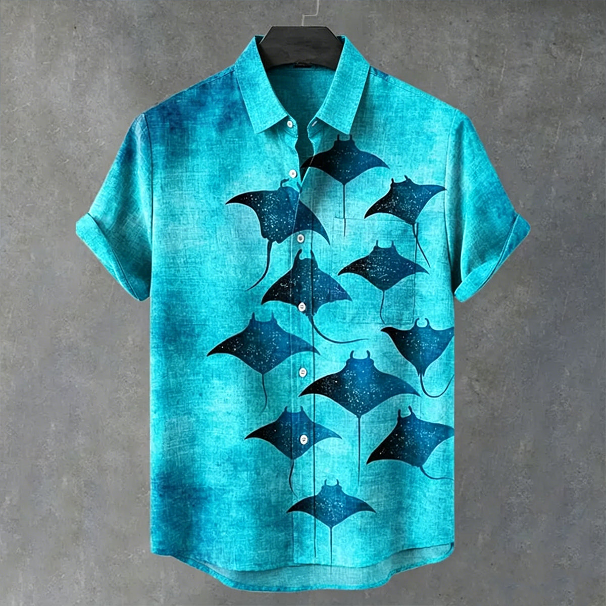 Dreamy Jellyfish Print Beach Vacation Blue Shirt
