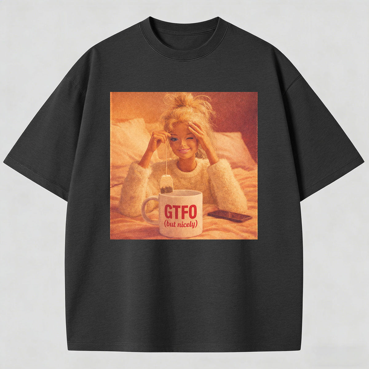 Beautiful Meme Print Pattern Cotton T-Shirt