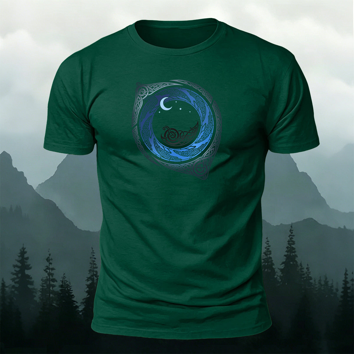 Spiral Mythical Totem Print Casual Cotton T-Shirt