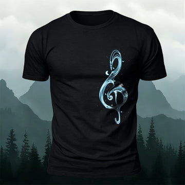 Music Note Print Casual Premium Cotton T-Shirt