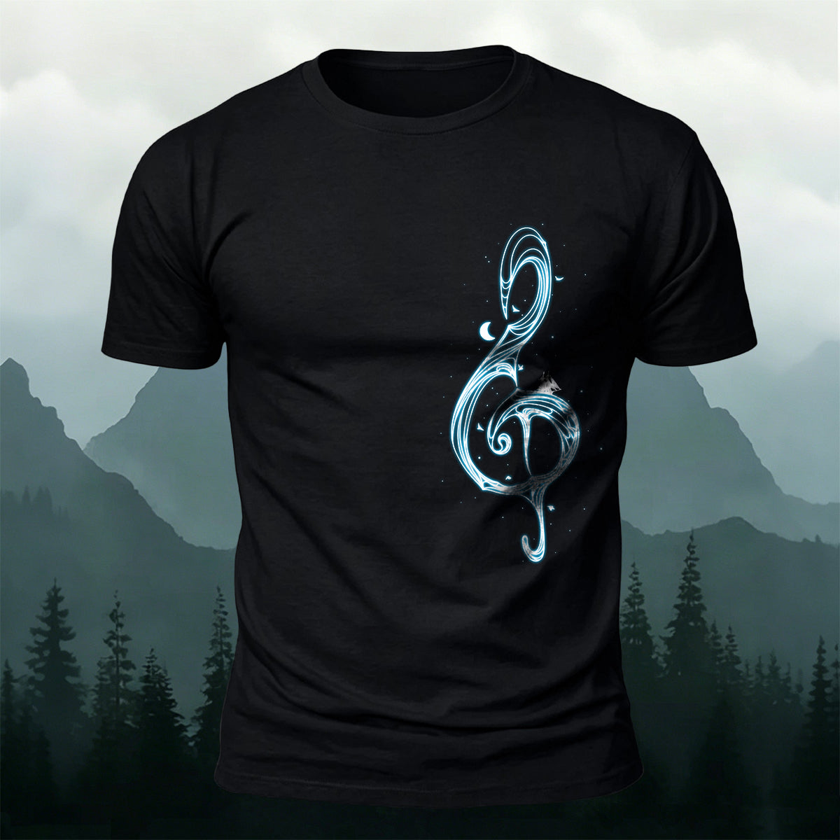 Music Note Print Casual Premium Cotton T-Shirt