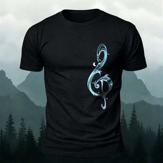 Music Note Print Casual Premium Cotton T-Shirt