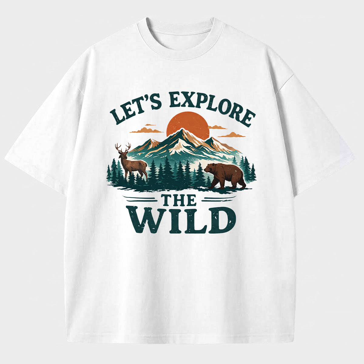 Men's Landscape Painting Print Cotton T-Shirt