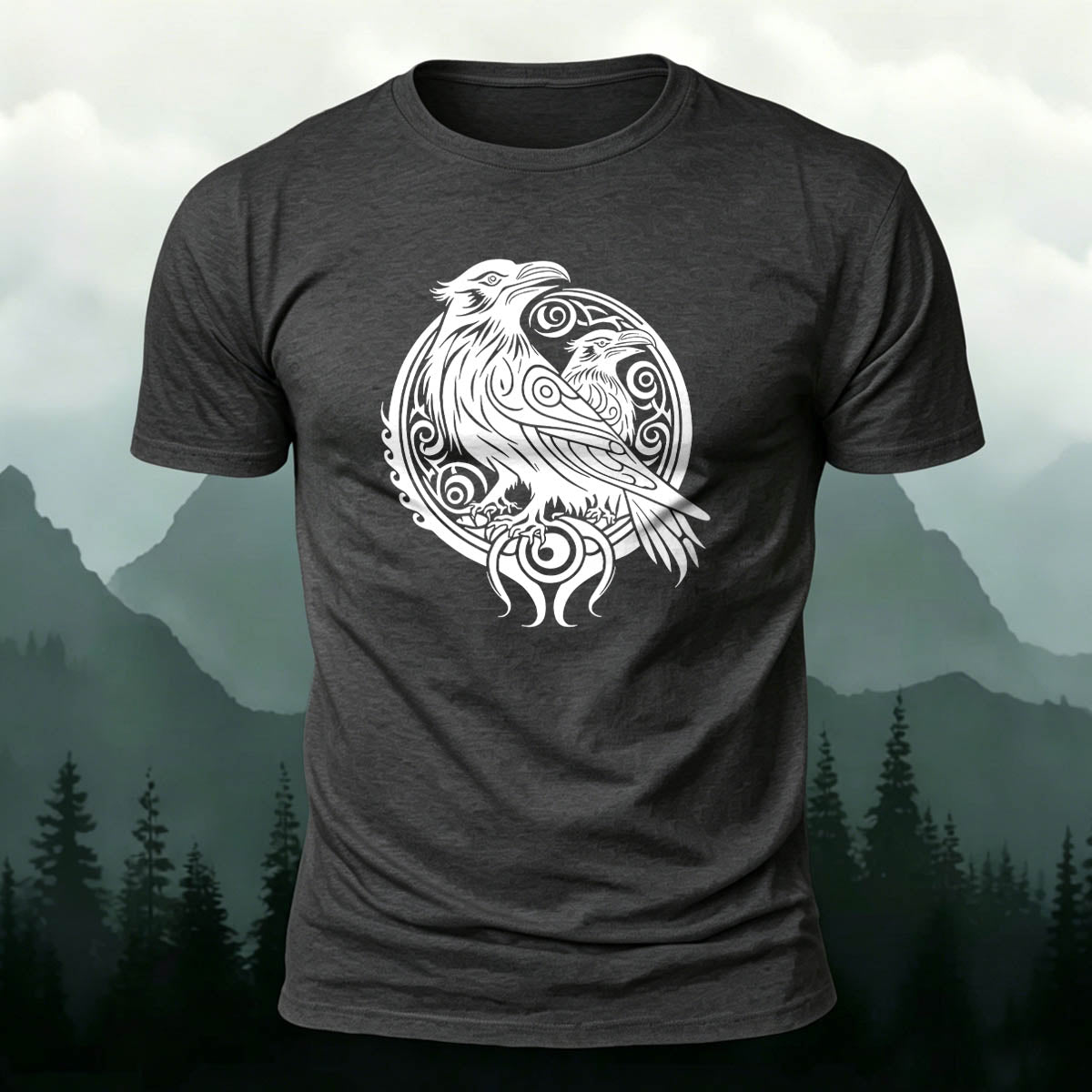 Bird Pattern Casual Natural 100% Cotton T-Shirt
