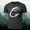 Beautiful Fish Pattern Comfortable Breathable Cotton T-shirt Dark grey